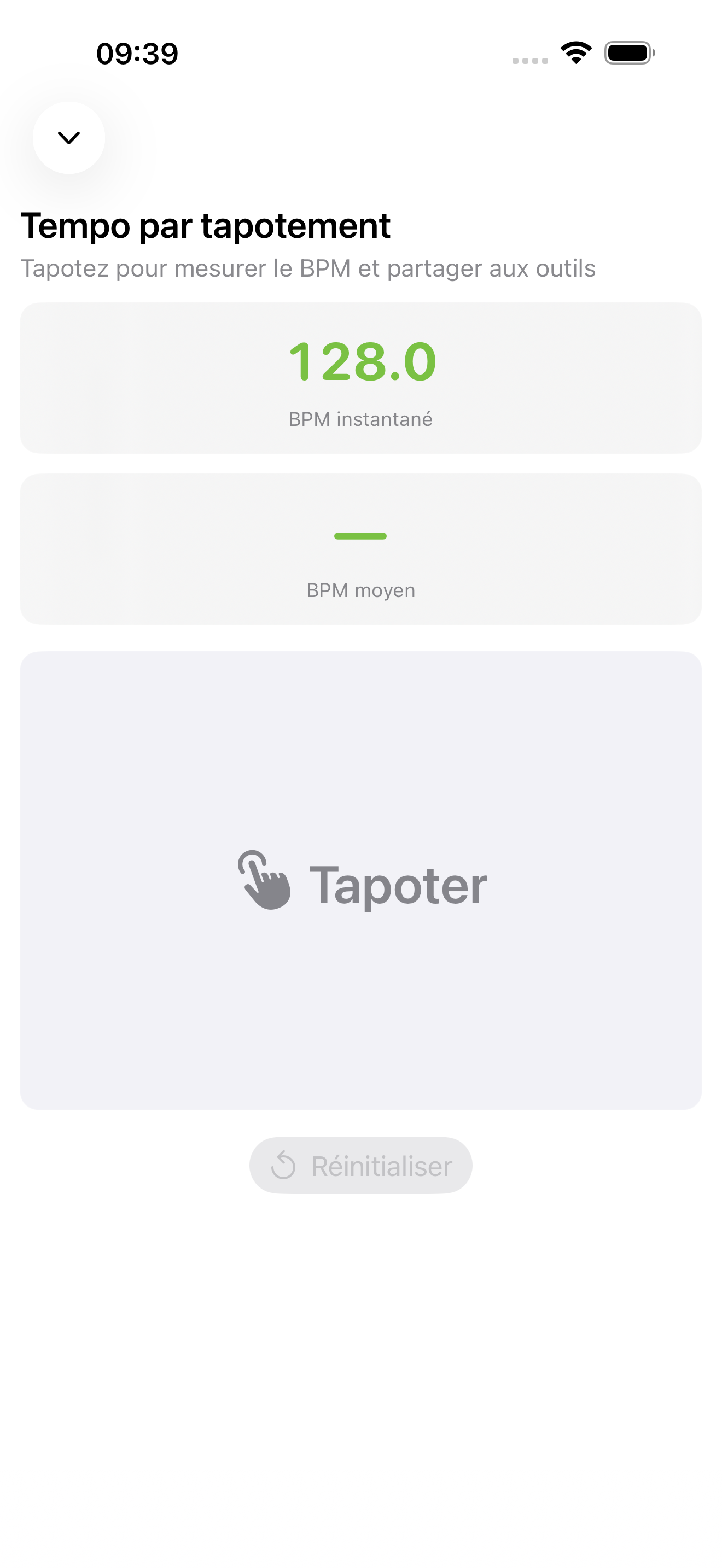 Metric iOS sur iPhone